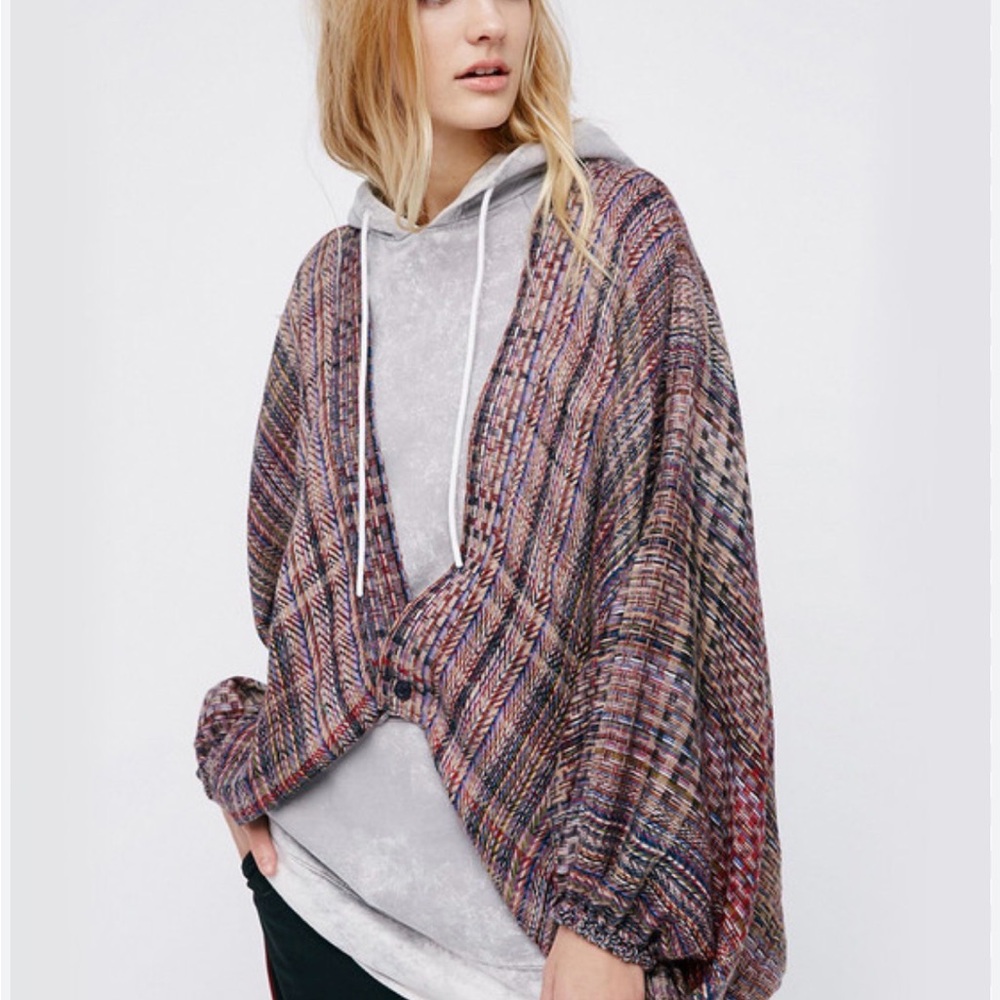 Free People Multicolor Knit Poncho